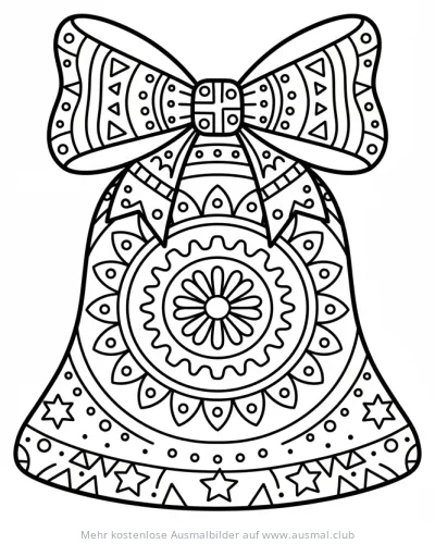 Glocke mit Schleife Ausmalbild