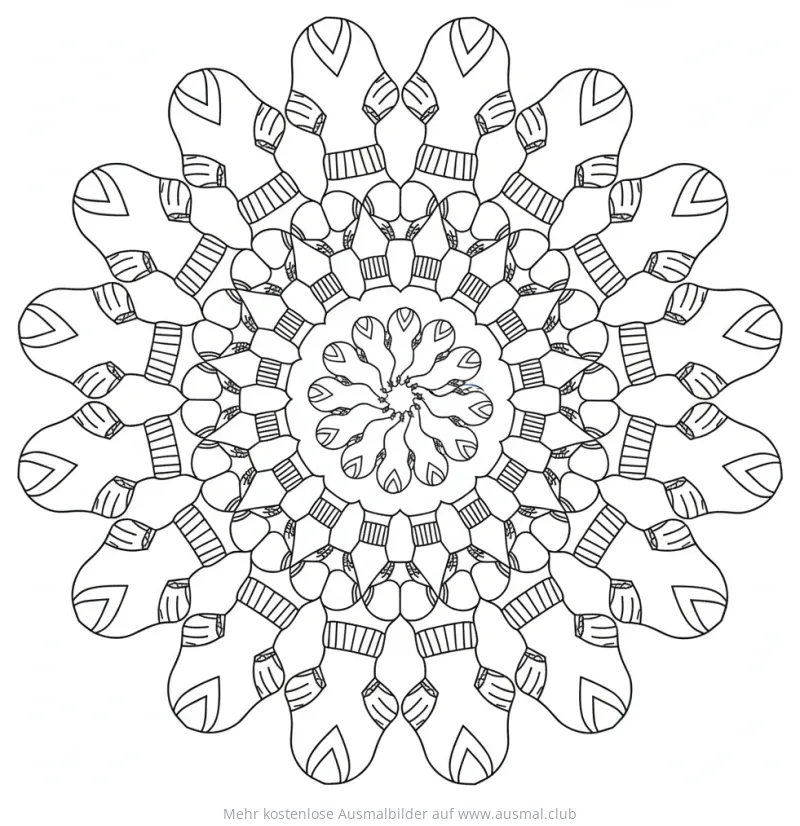 Socken Mandala Ausmalbild
