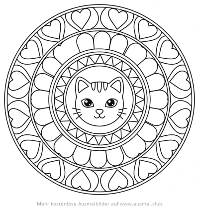 Katze Mandala Ausmalbild