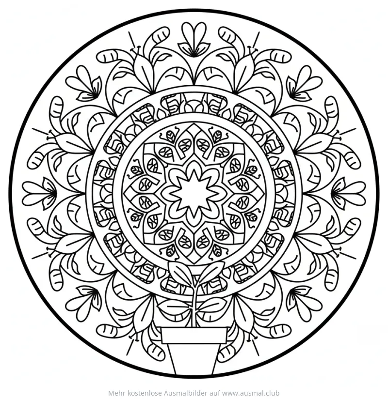 Blumentopf Mandala Ausmalbild