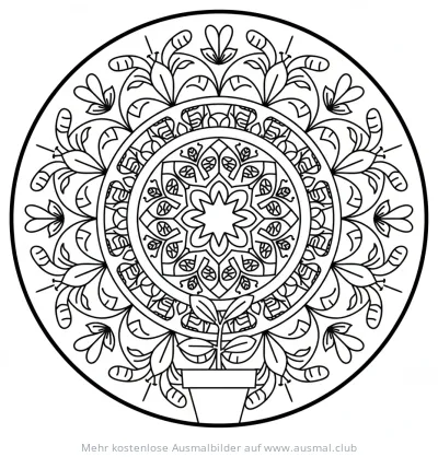 Blumentopf Mandala Ausmalbild