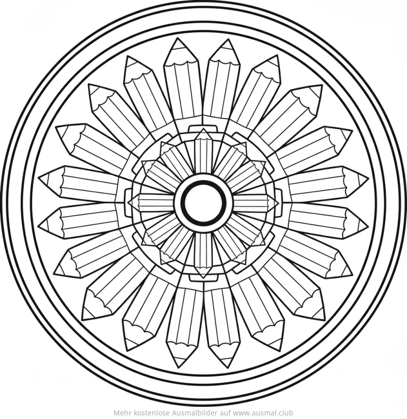 Stifte Mandala Ausmalbild