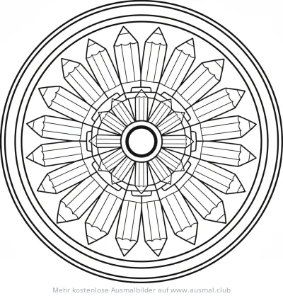 Stifte Mandala Ausmalbild