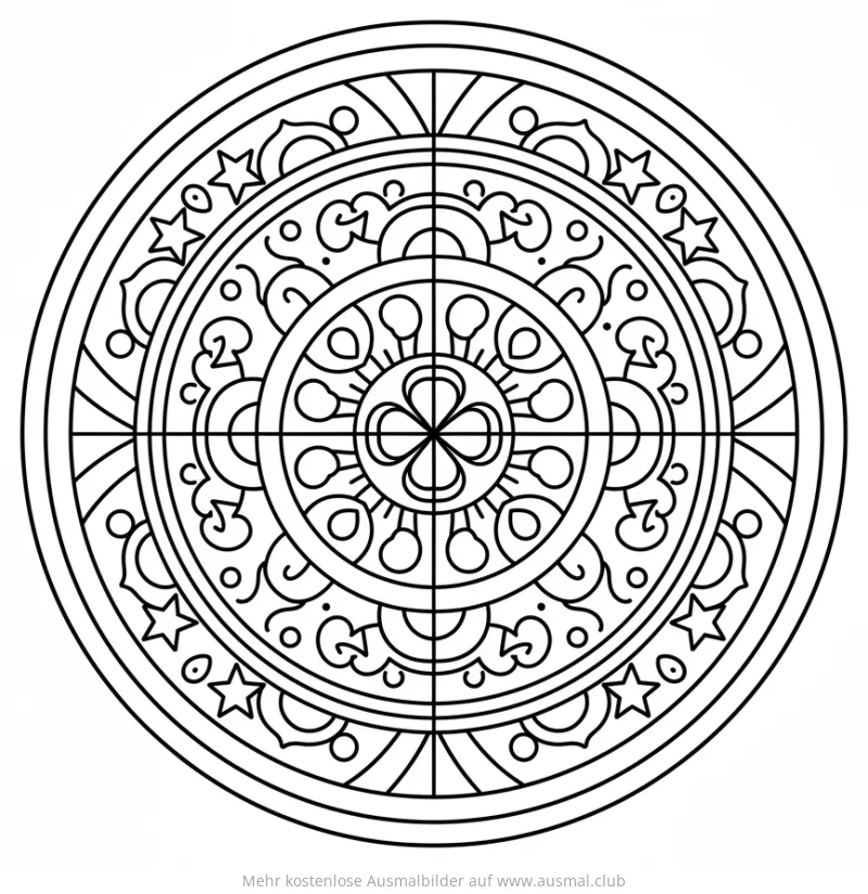 Pizza Mandala Ausmalbild