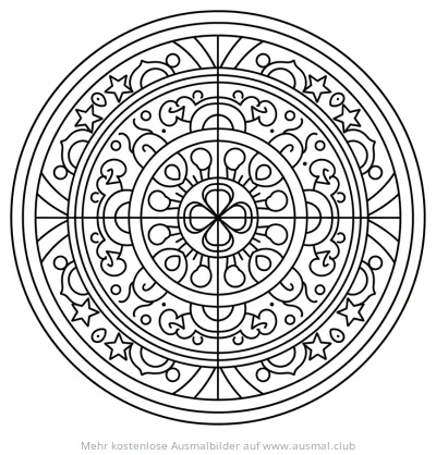 Pizza Mandala Ausmalbild