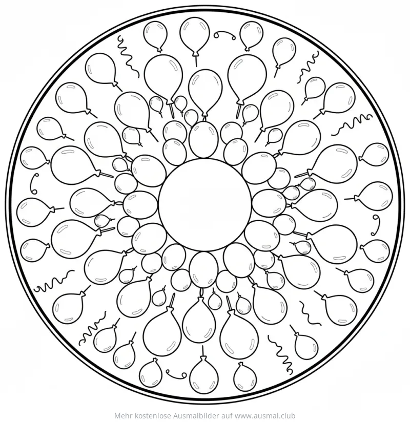 Luftballon Mandala Ausmalbild