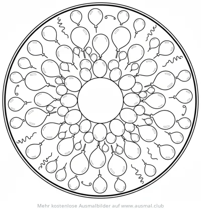 Luftballon Mandala Ausmalbild