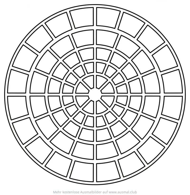 Quadratisches Mandala Ausmalbild