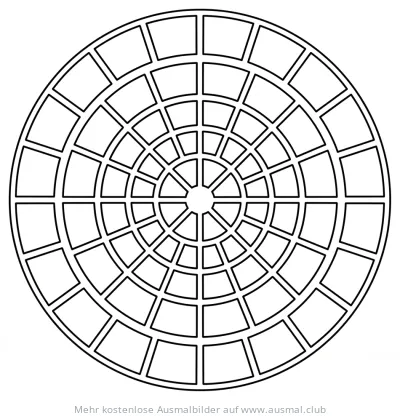 Quadratisches Mandala Ausmalbild