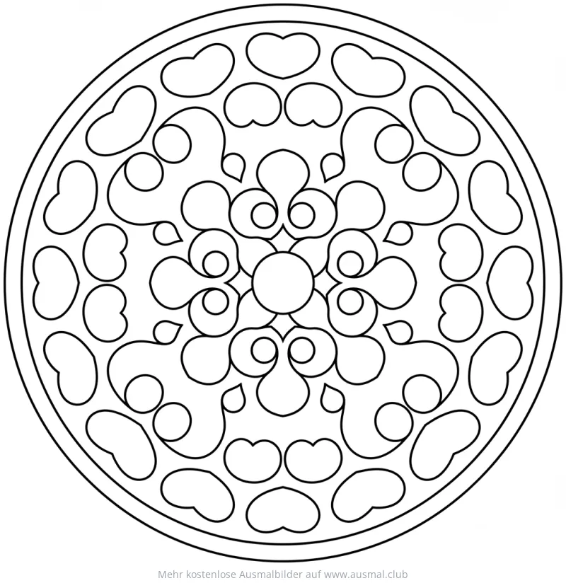 Einfaches Kreis-Mandala Ausmalbild