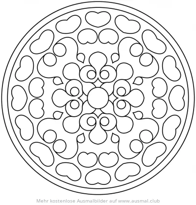 Einfaches Kreis-Mandala Ausmalbild