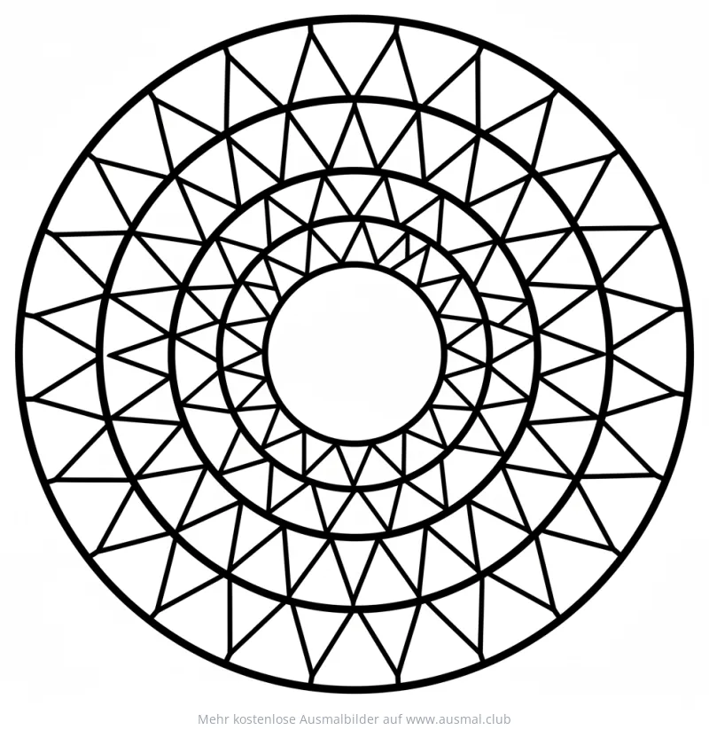 Dreieck Mandala Ausmalbild mit geometrischen Formen
