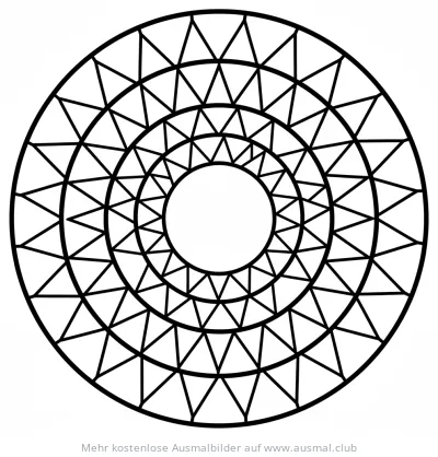 Dreieck Mandala Ausmalbild mit geometrischen Formen