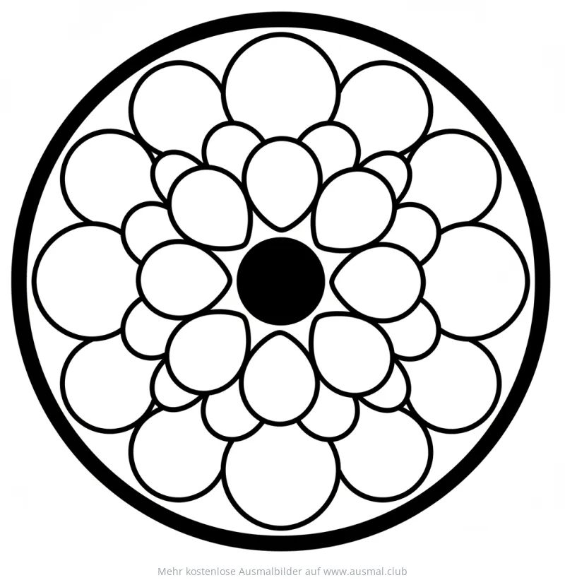 Ovales Mandala Ausmalbild