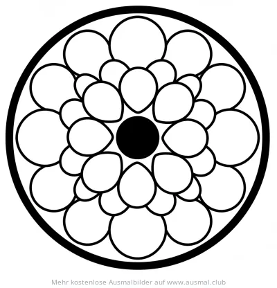 Ovales Mandala Ausmalbild
