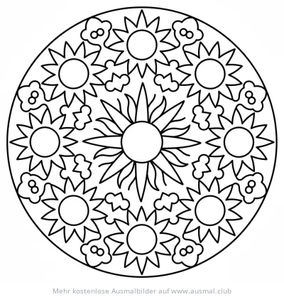 Sonne Mandala Ausmalbild