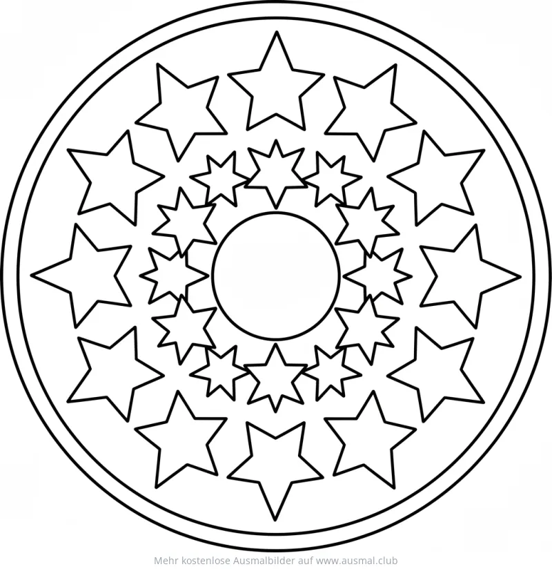 Sternchen Mandala Ausmalbild