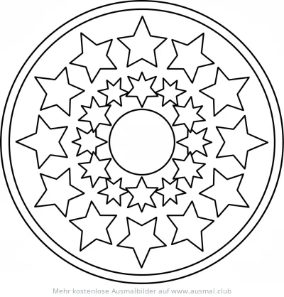 Sternchen Mandala Ausmalbild