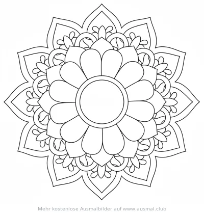 Blütenblatt Mandala Ausmalbild