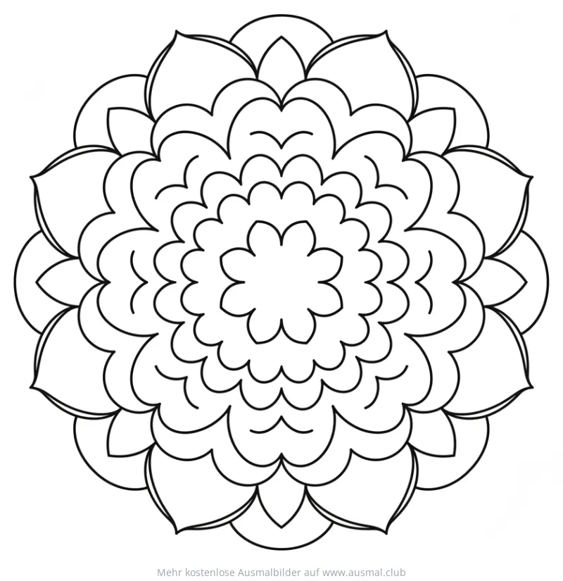Einfaches Blüten Mandala Ausmalbild