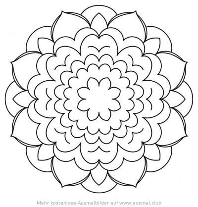 Einfaches Blüten Mandala Ausmalbild