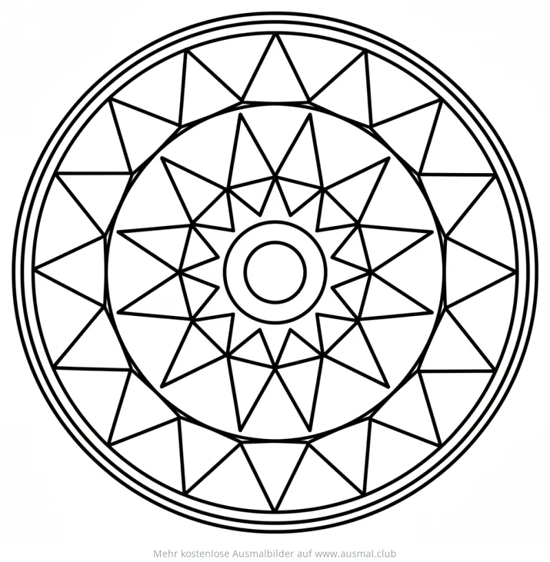 Einfaches Dreieck Mandala Ausmalbild
