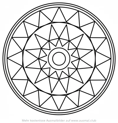Einfaches Dreieck Mandala Ausmalbild