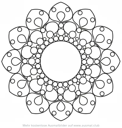 Einfaches Mandala Ausmalbild mit vielen Punkten