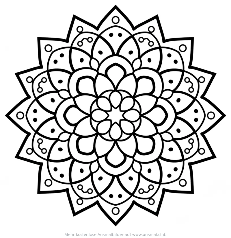 Blume Mandala Ausmalbild für Kleinkinder