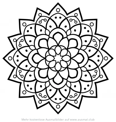 Blume Mandala Ausmalbild für Kleinkinder