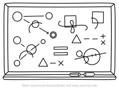 Mathetafel mit geometrischen Formen Ausmalbild