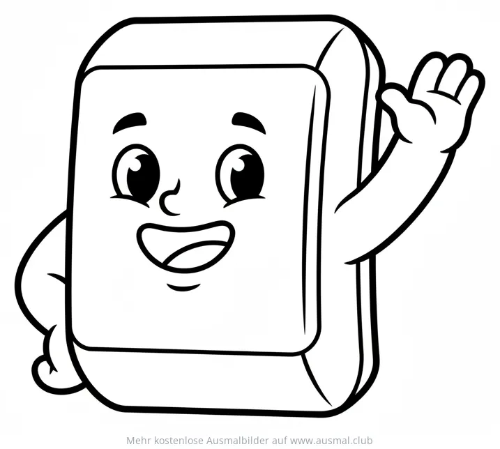Freundlicher Tafelwischer mit Gesicht Ausmalbild