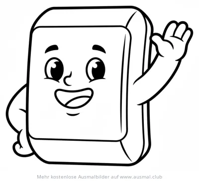 Freundlicher Tafelwischer mit Gesicht Ausmalbild