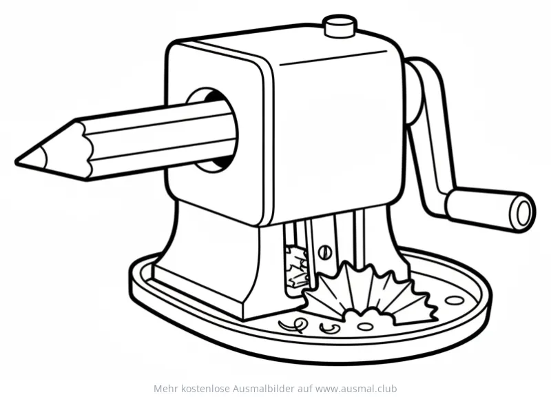 Mechanischer Anspitzer mit Stift Ausmalbild