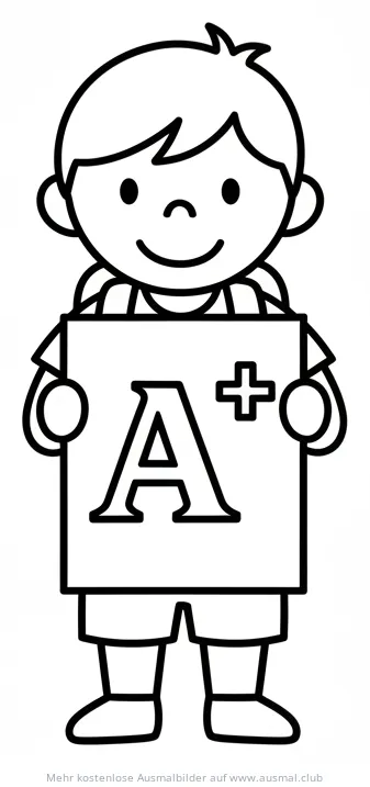 Schulkind hält Supernote A+ Ausmalbild