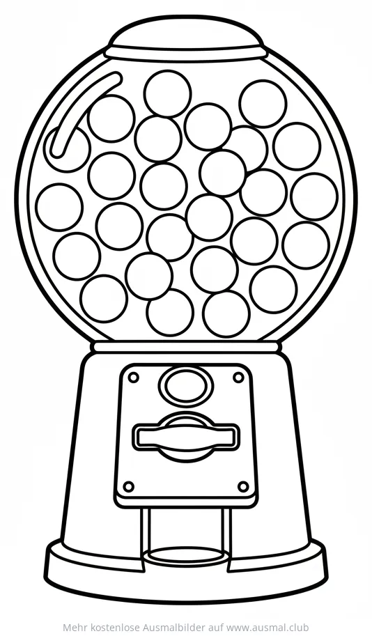 Kaugummiautomat Ausmalbild