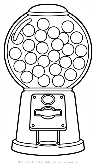 Kaugummiautomat Ausmalbild