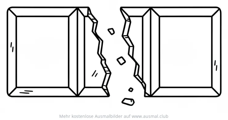 Zerbrochene Schokolade Ausmalbild