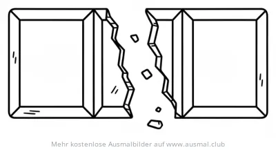 Zerbrochene Schokolade Ausmalbild