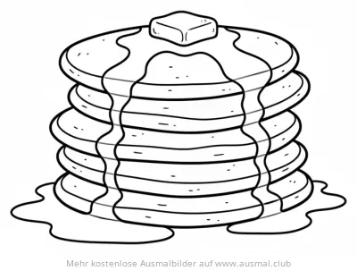 Pfannkuchen Stapel mit Sirup Ausmalbild