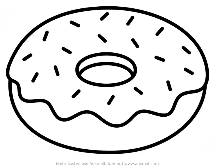 Donut Ausmalbild mit Streuseln