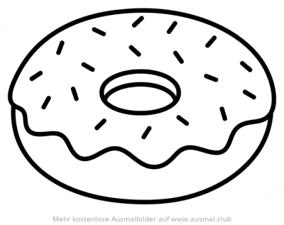 Donut Ausmalbild mit Streuseln