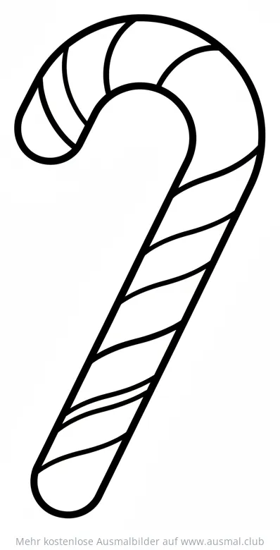 Zuckerstange Ausmalbild mit Streifen