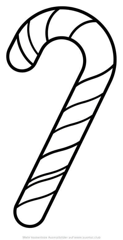Zuckerstange Ausmalbild mit Streifen