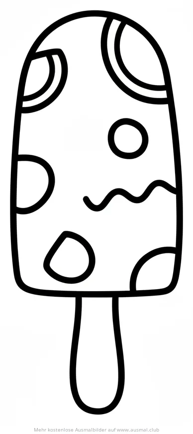 Eisamstiel Ausmalbild mit Punkten und geschwungener Linie