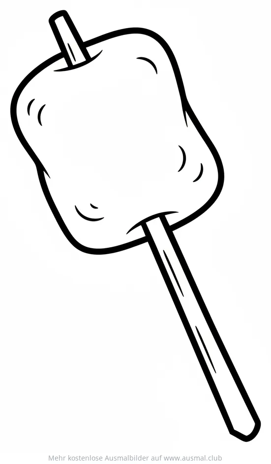 Marshmallow auf einem Stock Ausmalbild