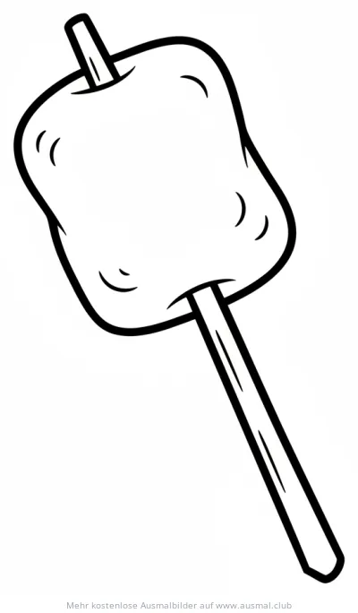 Marshmallow auf einem Stock Ausmalbild