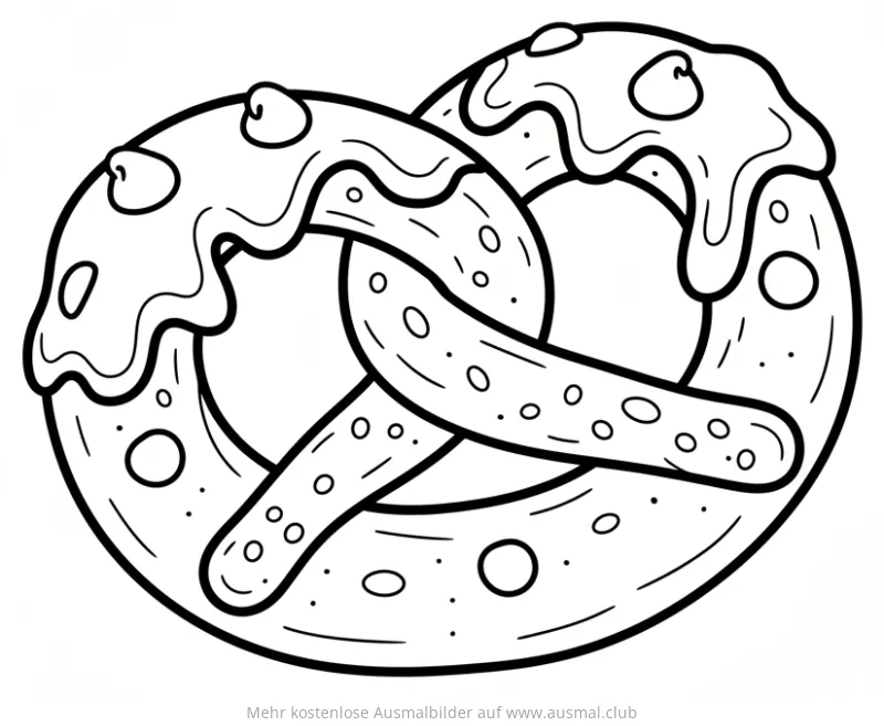 Schoko Brezel Ausmalbild