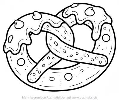 Schoko Brezel Ausmalbild