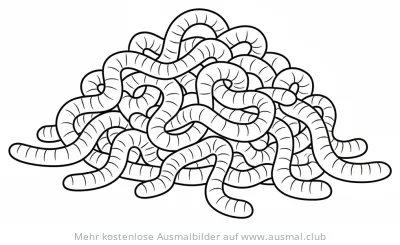 Gummischlangen Haufen Ausmalbild